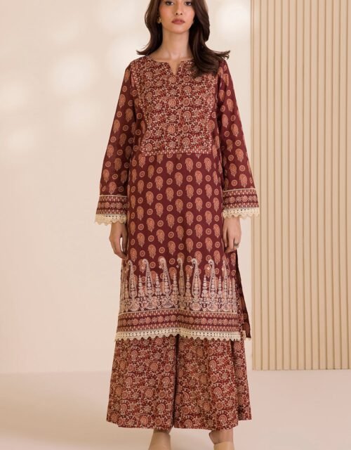 Zellbury Unstitched 2 Piece Embroidered Shirt Shalwar Cotton Collection'2025 - D23 (WUC25E20012)