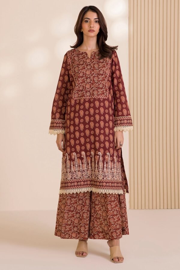Zellbury Unstitched 2 Piece Embroidered Shirt Shalwar Cotton Collection'2025 - D23 (WUC25E20012)