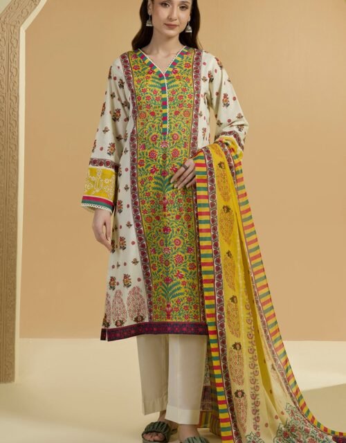 Zellbury Unstitched 2 Piece Embroidered Shirt Dupatta Lawn Collection - D26 (WUS25E25702)