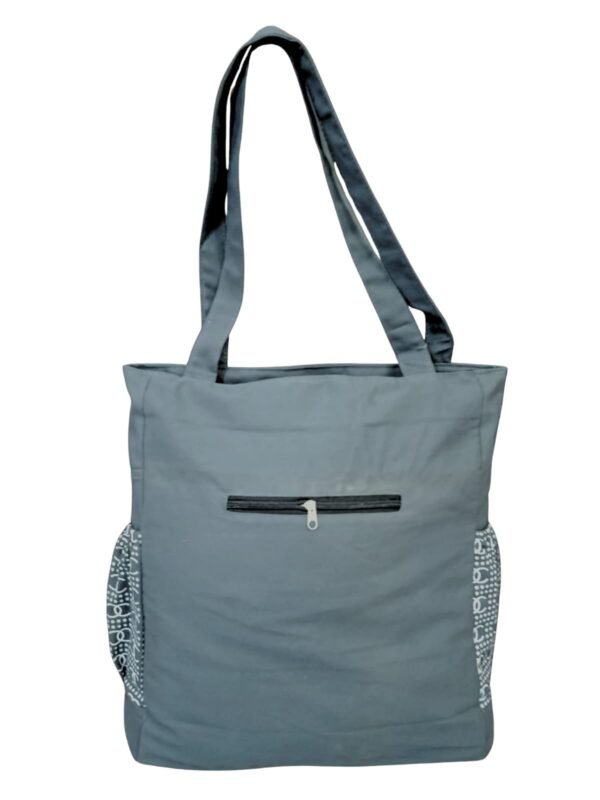 Grey Sequin Heart Tote Bag – Multi-Pocket Shoulder Bag - Image 2
