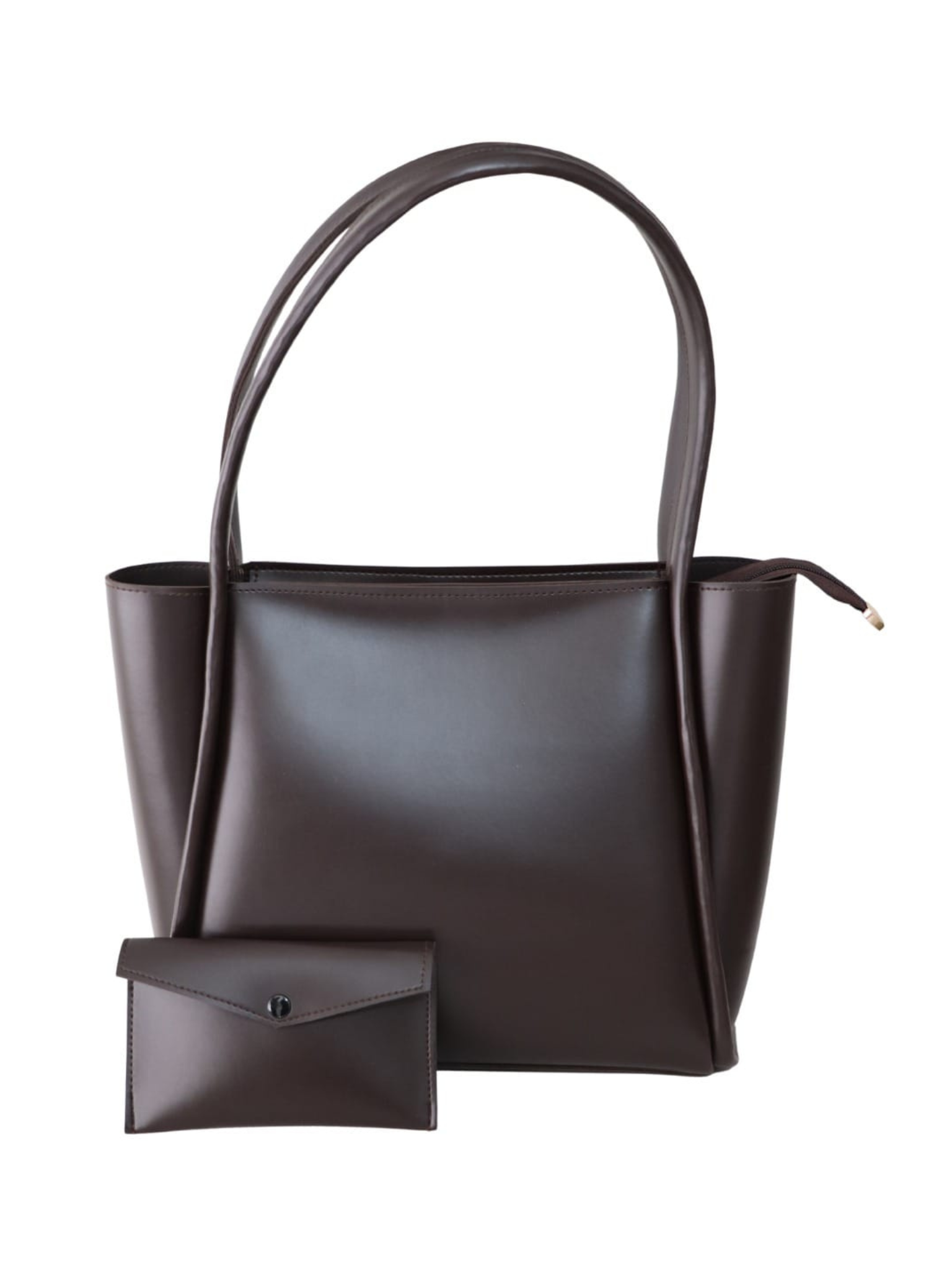 Brown Tote Bag with Matching Pouch