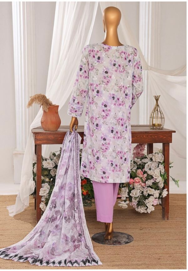 Dhagakari by HZ Textile - Cotton Thread Embroidered Lawn Unstitched 3 Piece Collection - DEC 601 - Image 2