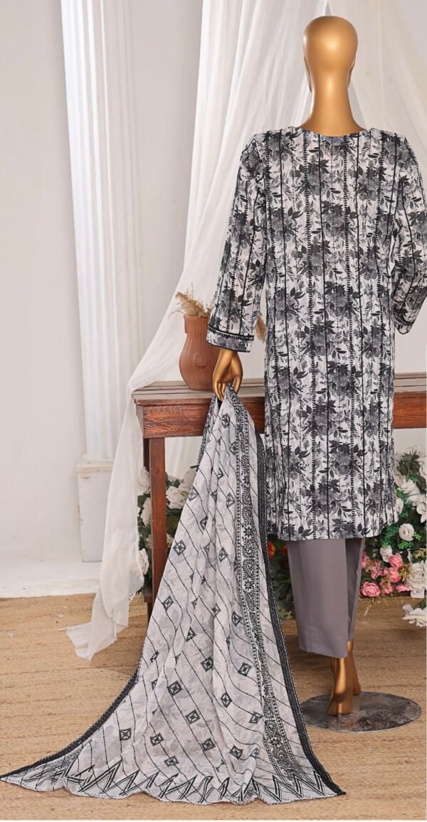 Dhagakari by HZ Textile - Cotton Thread Embroidered Lawn Unstitched 3 Piece Collection - DEC 598 - Image 2