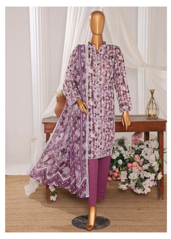 Dhagakari by HZ Textile - Cotton Thread Embroidered Lawn Unstitched 3 Piece Collection - DEC 600