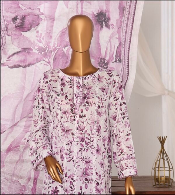 Dhagakari by HZ Textile - Cotton Thread Embroidered Lawn Unstitched 3 Piece Collection - DEC 605 - Image 3