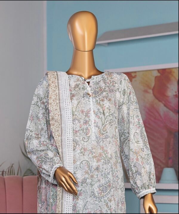 Dhagakari by HZ Textile - Cotton Thread Embroidered Lawn Unstitched 3 Piece Collection - DEC 604 - Image 4