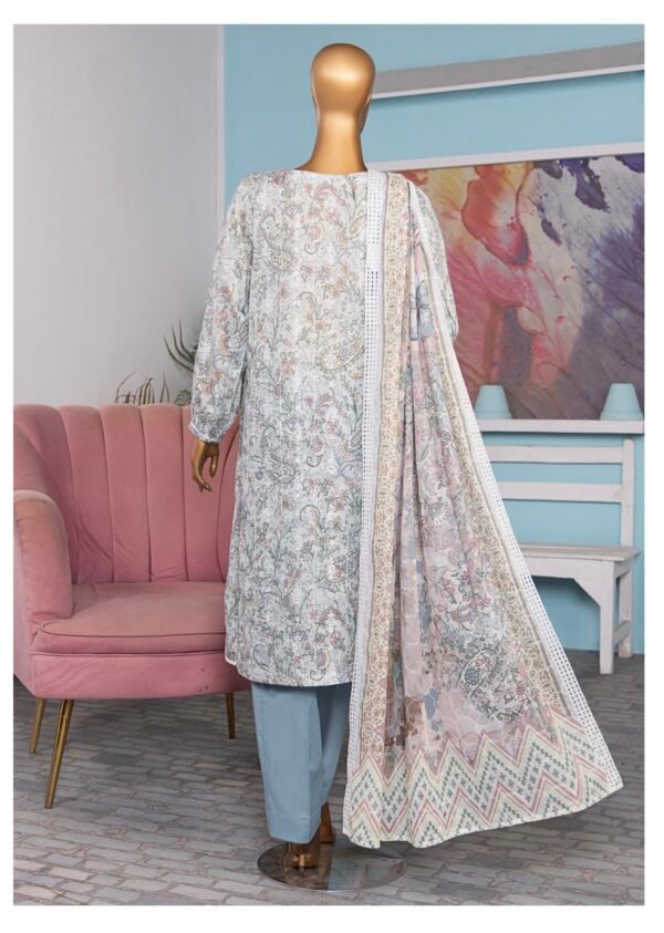 Dhagakari by HZ Textile - Cotton Thread Embroidered Lawn Unstitched 3 Piece Collection - DEC 604 - Image 2