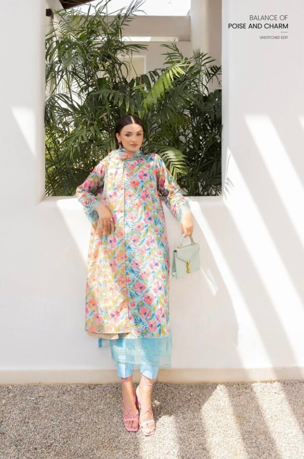 FAREENA by Gull Jee – UNSTITCHED 3 PIECE PREMIUM EMBROIDERED EDIT’25 – A05 - Image 3