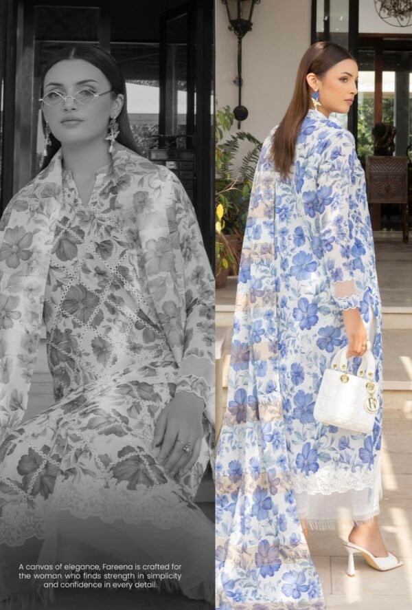 FAREENA by Gull Jee – UNSTITCHED 3 PIECE PREMIUM EMBROIDERED EDIT’25 – A06 - Image 2