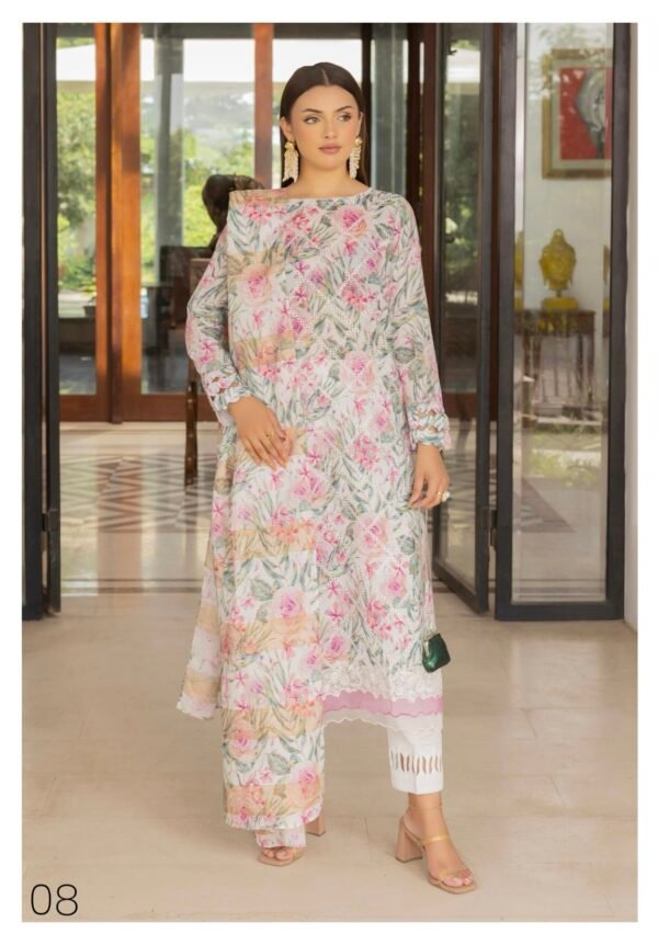 FAREENA by Gull Jee – UNSTITCHED 3 PIECE PREMIUM EMBROIDERED EDIT’25 – A08
