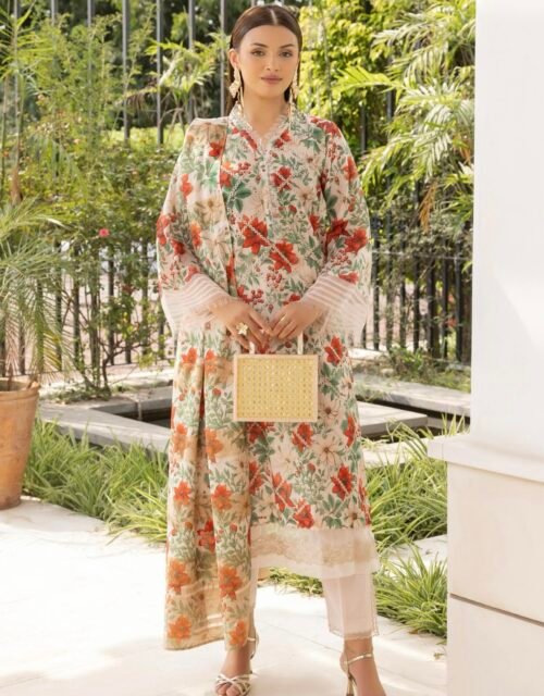 FAREENA by Gull Jee – UNSTITCHED 3 PIECE PREMIUM EMBROIDERED EDIT’25 – A10