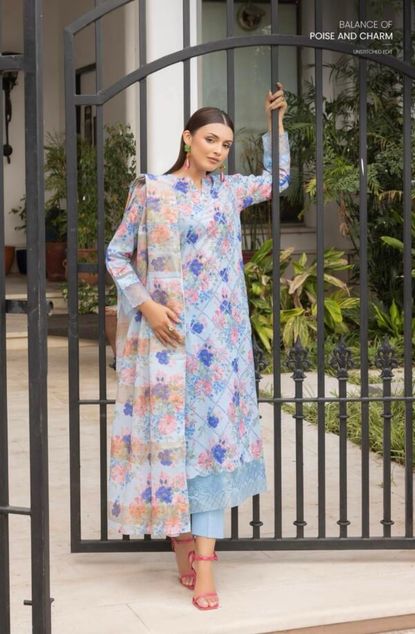 FAREENA by Gull Jee – UNSTITCHED 3 PIECE PREMIUM EMBROIDERED EDIT’25 – A11 - Image 3