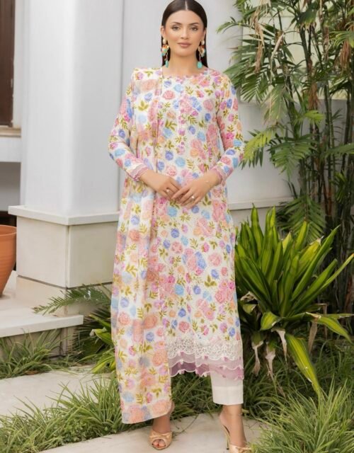 FAREENA by Gull Jee – UNSTITCHED 3 PIECE PREMIUM EMBROIDERED EDIT’25 – A12