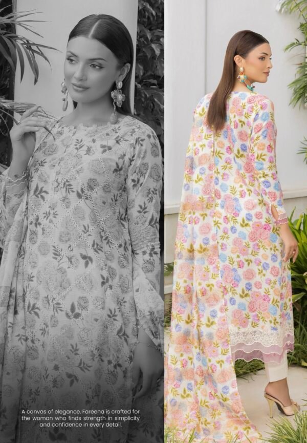 FAREENA by Gull Jee – UNSTITCHED 3 PIECE PREMIUM EMBROIDERED EDIT’25 – A12 - Image 2
