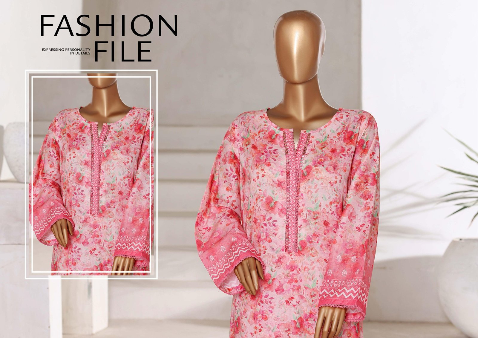 Bin Saeed Exclusive Cotton Co Ords Collection (SHIRT & TROUSER) - Design 07 - Image 3