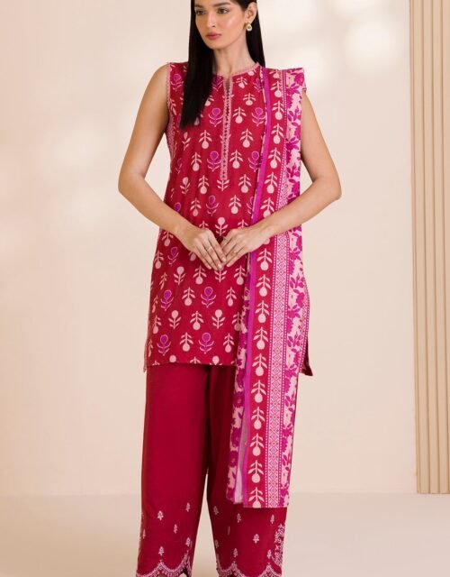 Zellbury Unstitched 3 Piece Embroidered Lawn Collection'2025 - D56 (WUC25E30042)