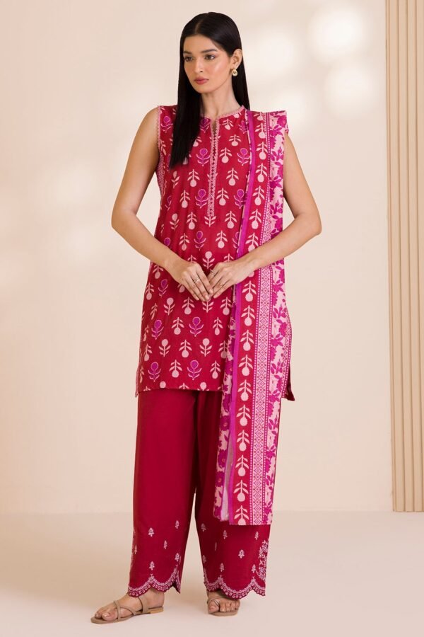 Zellbury Unstitched 3 Piece Embroidered Lawn Collection'2025 - D56 (WUC25E30042)
