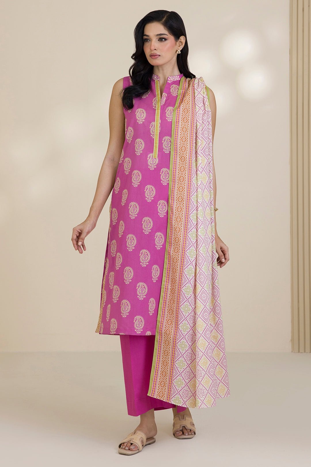 Zellbury Unstitched 3 Piece Printed Cotton Collection  - D128 (WUC25X30034)