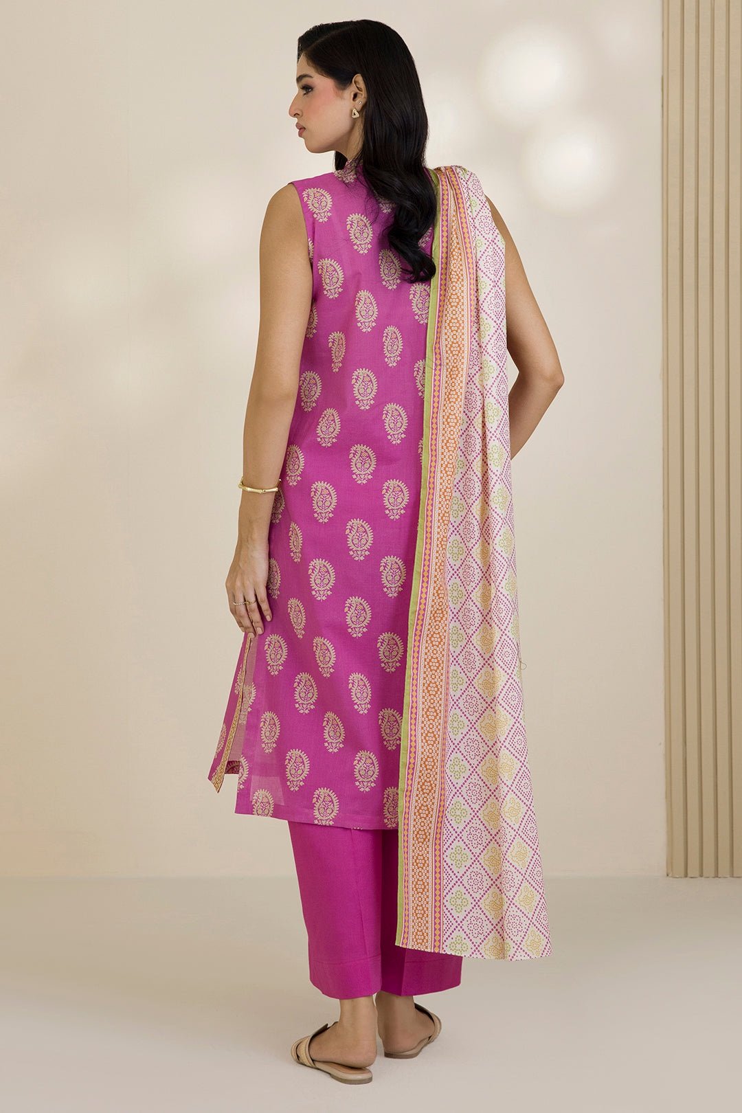 Zellbury Unstitched 3 Piece Printed Cotton Collection  - D128 (WUC25X30034) - Image 2