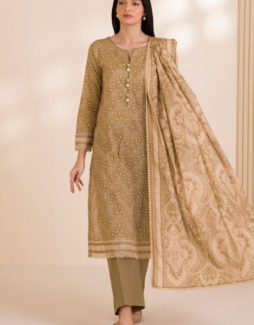 Zellbury Unstitched 3 Piece Printed Cotton Collection  - D129 (WUC25X30024)