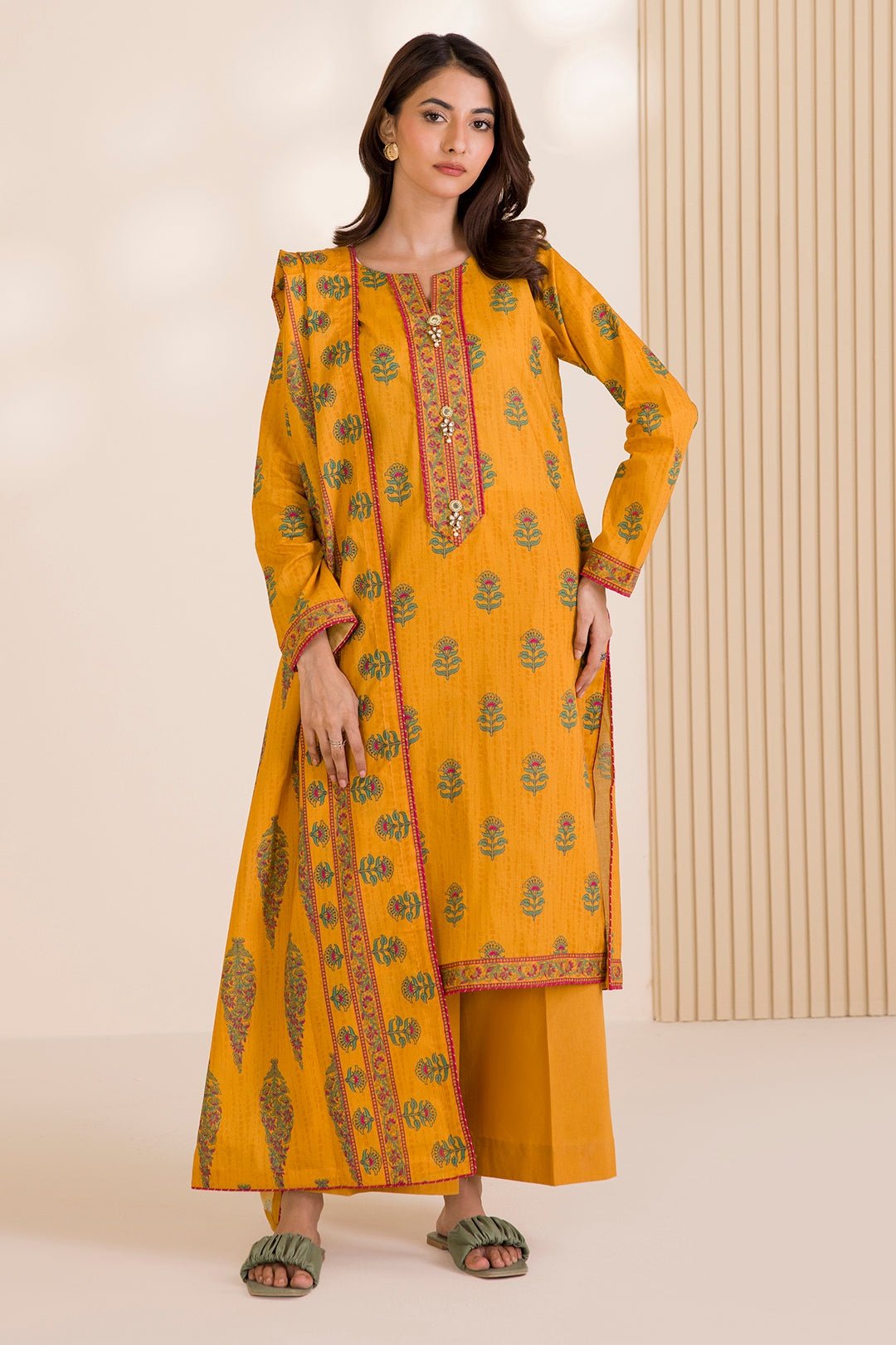 Zellbury Unstitched 3 Piece Printed Cotton Collection  - D130 (WUC25X30021)