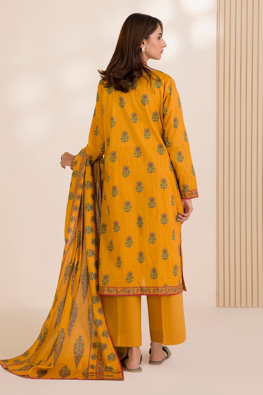 Zellbury Unstitched 3 Piece Printed Cotton Collection  - D130 (WUC25X30021) - Image 2