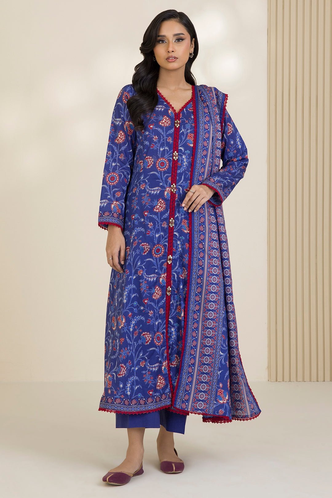 Zellbury Unstitched 3 Piece Printed Cotton Collection  - D132 (WUC25X30027)