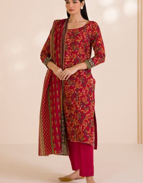 Zellbury Unstitched 3 Piece Printed Cotton Collection  - D136 (WUC25X30017)