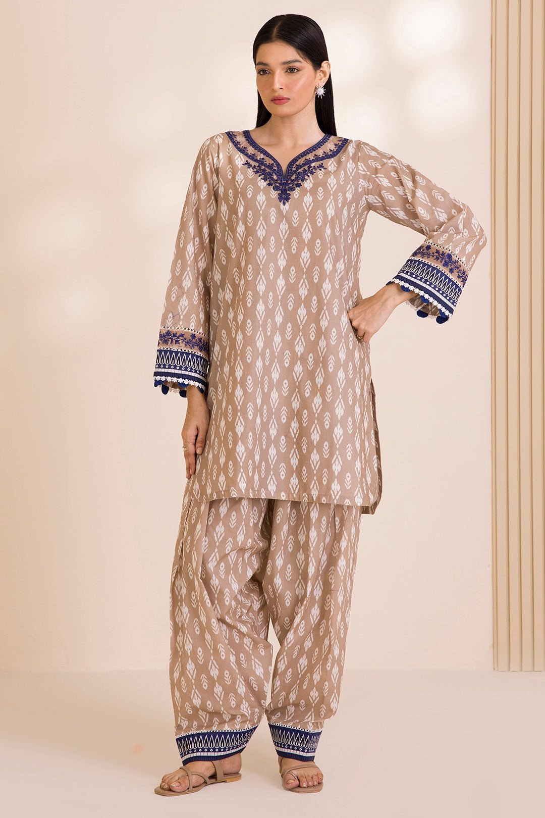 Zellbury Unstitched 2 Piece Embroidered Shirt Shalwar Cotton Collection'2025 - D24 (WUC25E20016)