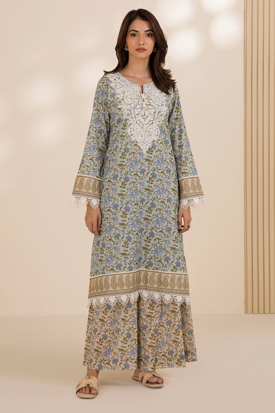 Zellbury Unstitched 2 Piece Embroidered Shirt Shalwar Cotton Collection'2025 - D25 (WUC25E20015)