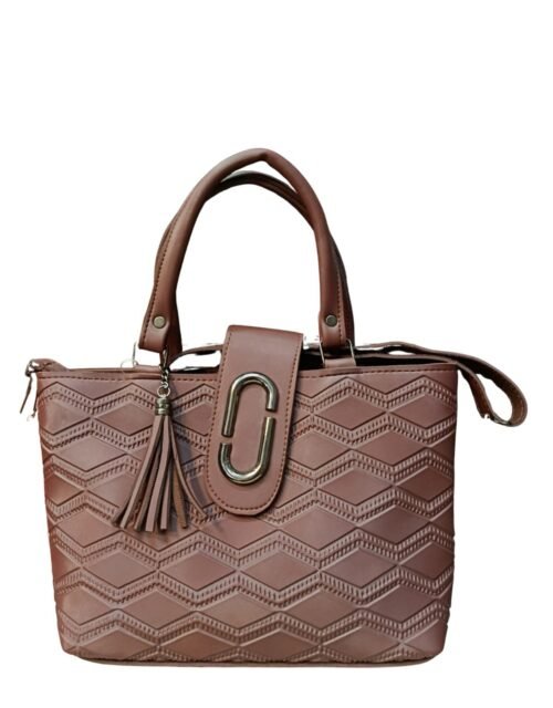 Dark Brown Handbag for Women – Stylish Shoulder & Crossbody Bag with Tassel Charm