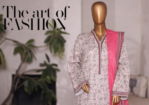 Bin Saeed Printed Cambric Stitched 3 Piece Suit Mid-Summer Collection - D08