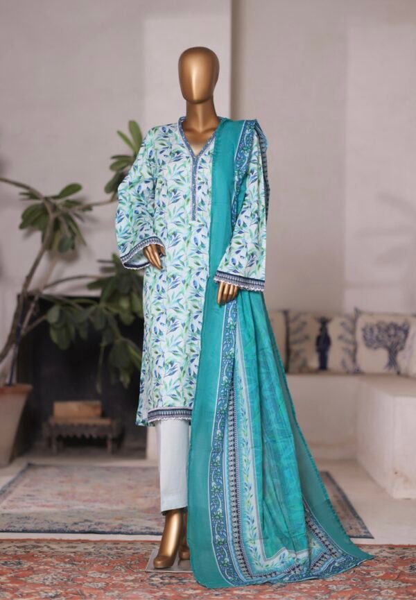 Bin Saeed Printed Cambric Stitched 3 Piece Suit Mid-Summer Collection - D10