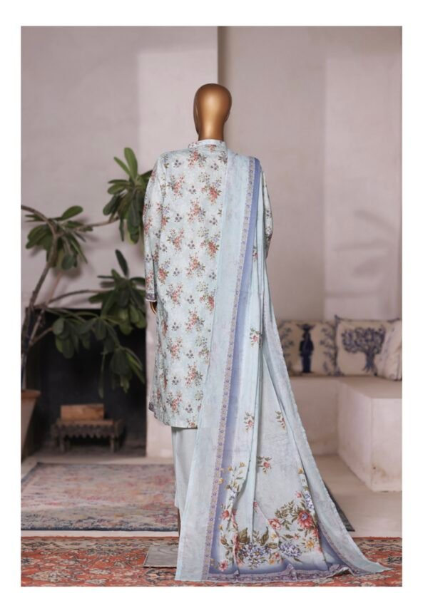 Bin Saeed Printed Cambric Stitched 3 Piece Suit Mid-Summer Collection - D12 - Image 2