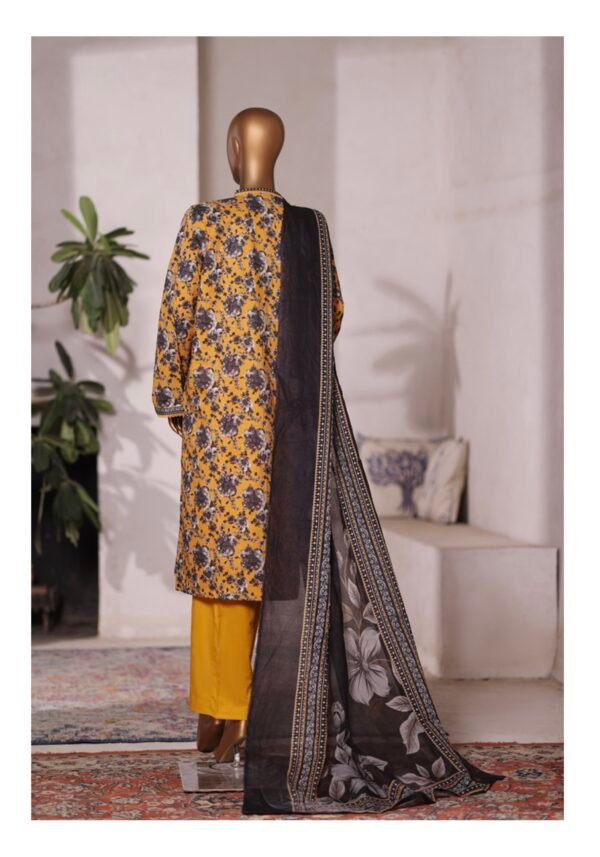 Bin Saeed Printed Cambric Stitched 3 Piece Suit Mid-Summer Collection - D13 - Image 2