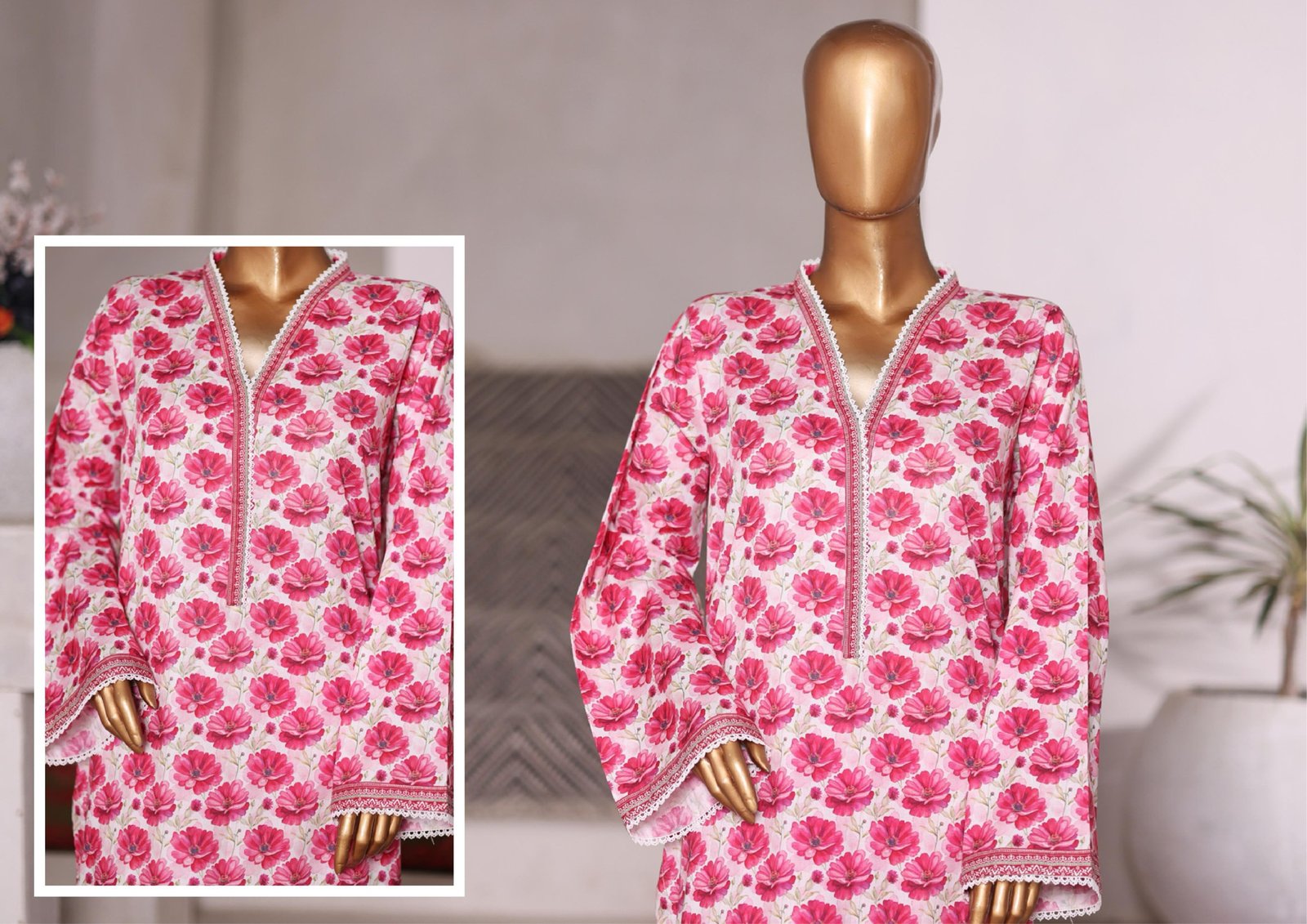 Bin Saeed Exclusive Cotton Co Ords Collection (SHIRT & TROUSER) - Design 22 - Image 3