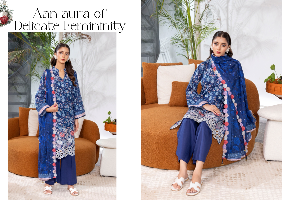 NOOR By ELAYA PRINTS - Luxury Unstitched Printed Embroidered Collection - Ariticle 02 - Image 3