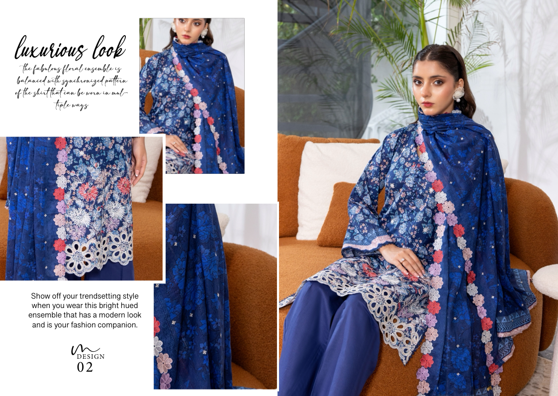 NOOR By ELAYA PRINTS - Luxury Unstitched Printed Embroidered Collection - Ariticle 02 - Image 4