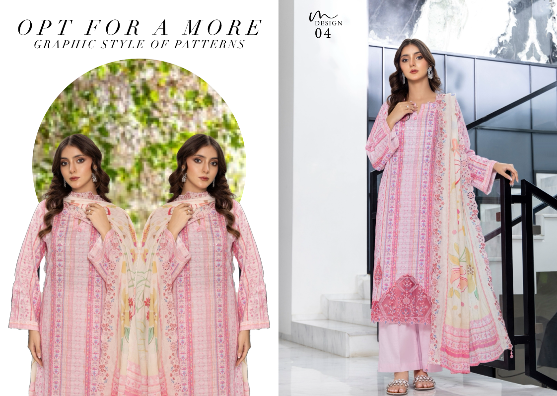 NOOR By ELAYA PRINTS - Luxury Unstitched Printed Embroidered Collection - Ariticle 04 - Image 3
