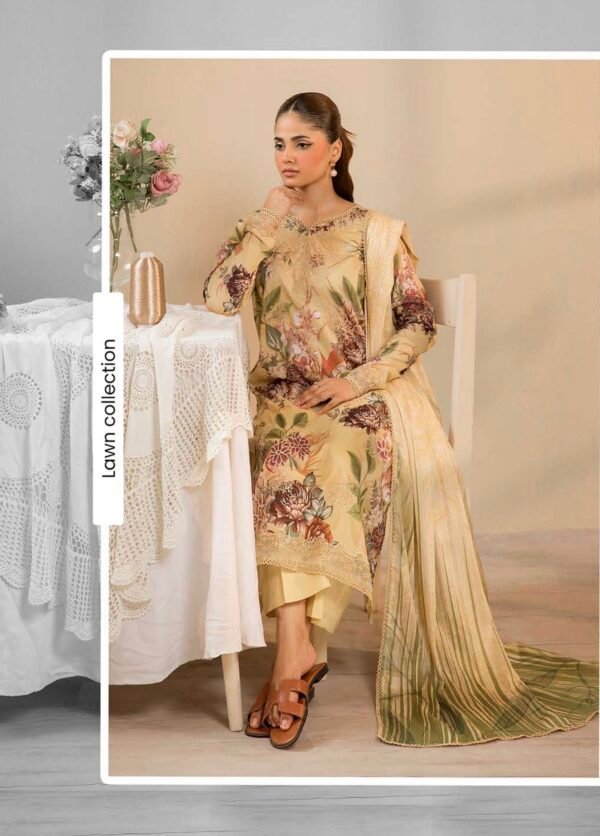 GULJEENA by Gull Jee - Unstitched 3-Piece Premium Embroidered Collection - A05 - Image 2