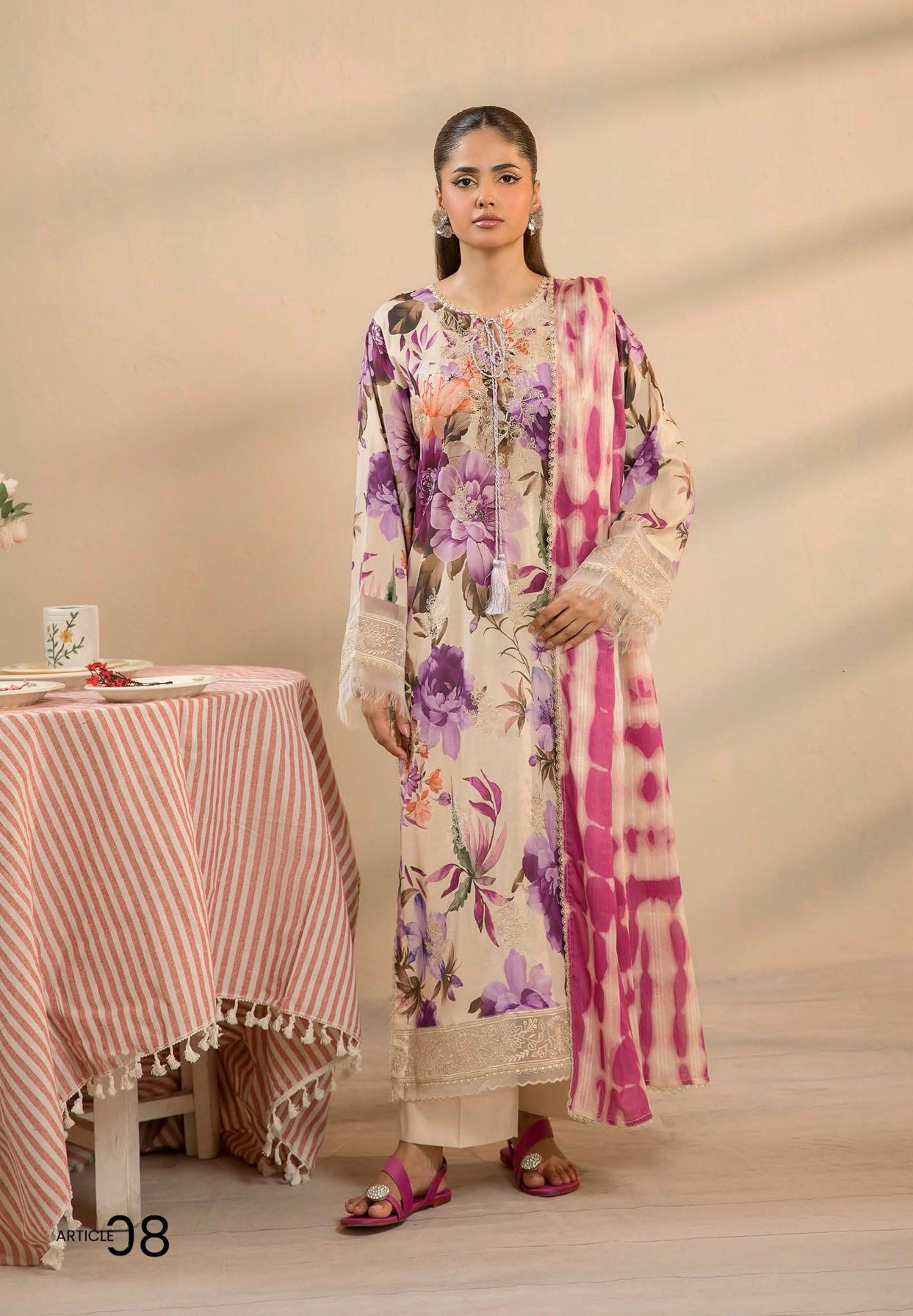 GULJEENA by Gull Jee - Unstitched 3-Piece Premium Embroidered Collection - A08