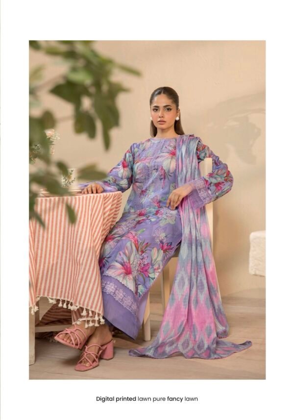 GULJEENA by Gull Jee - Unstitched 3-Piece Premium Embroidered Collection - A10 - Image 2