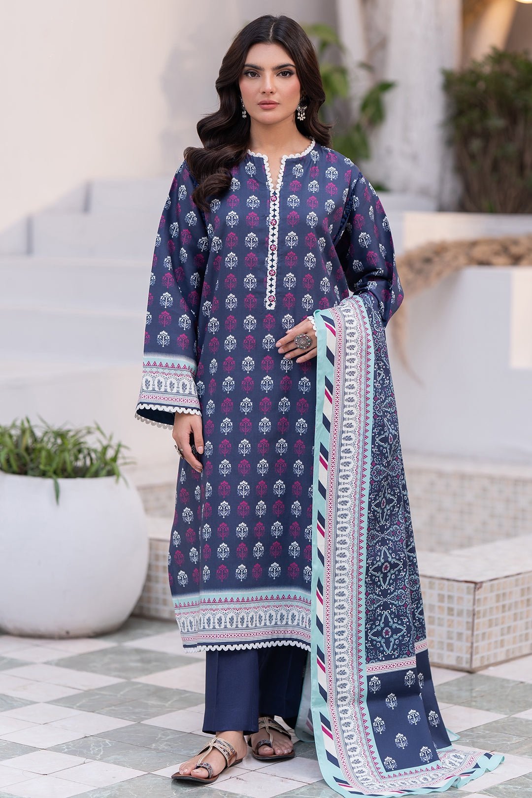 Zellbury Unstitched 2 Piece Printed Cotail Collection’2025 ( SHIRT DUPATTA)- D01 (WUW24X20587)