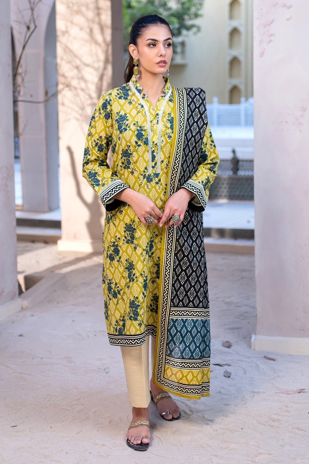 Zellbury Unstitched 2 Piece Printed Khaddar Collection’2025 ( SHIRT DUPATTA)- D04 (WUW24X20548)