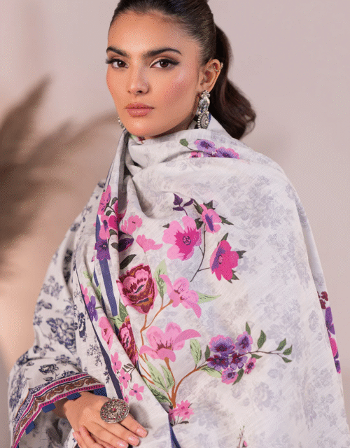 Zellbury Unstitched 2 Piece Printed Khaddar Collection’2025 ( SHIRT DUPATTA)- D05 (WUW24X20547)