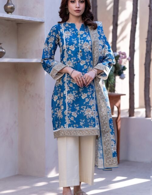 Zellbury Unstitched 2 Piece Printed Khaddar Collection’2025 ( SHIRT DUPATTA)- D07 (WUW24X20495)