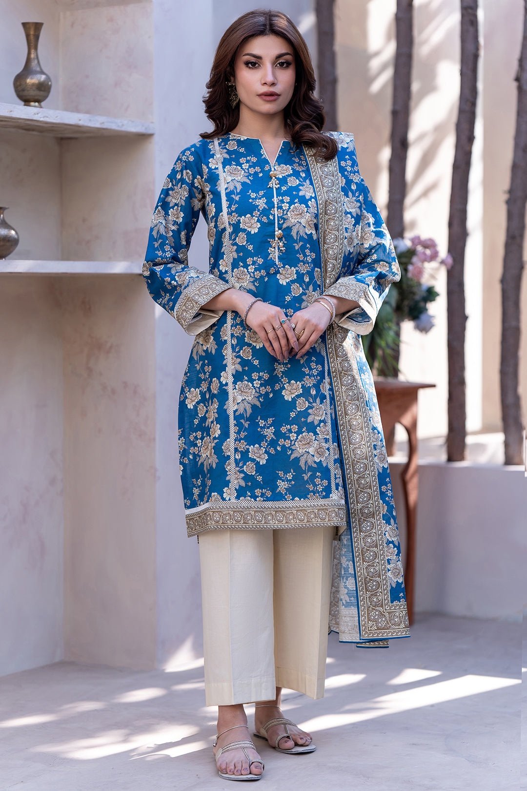 Zellbury Unstitched 2 Piece Printed Khaddar Collection’2025 ( SHIRT DUPATTA)- D07 (WUW24X20495)