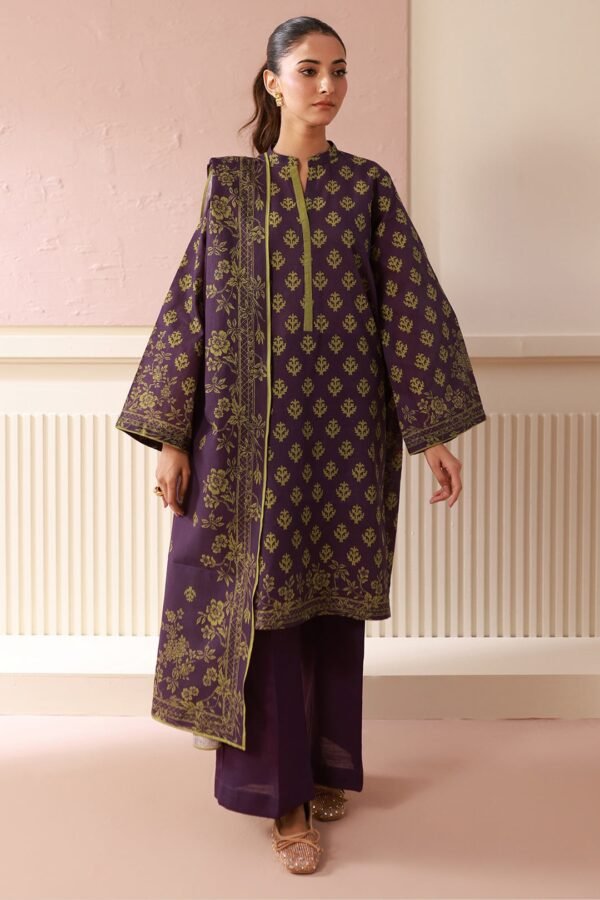 Zellbury Unstitched 2 Piece Printed Khaddar Collection’2025 ( SHIRT DUPATTA)- D08 (WUW24X20549)