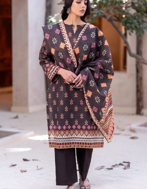 Zellbury Unstitched 2 Piece Printed Khaddar Collection’2025 ( SHIRT DUPATTA)- D09 (WUW24X20562)