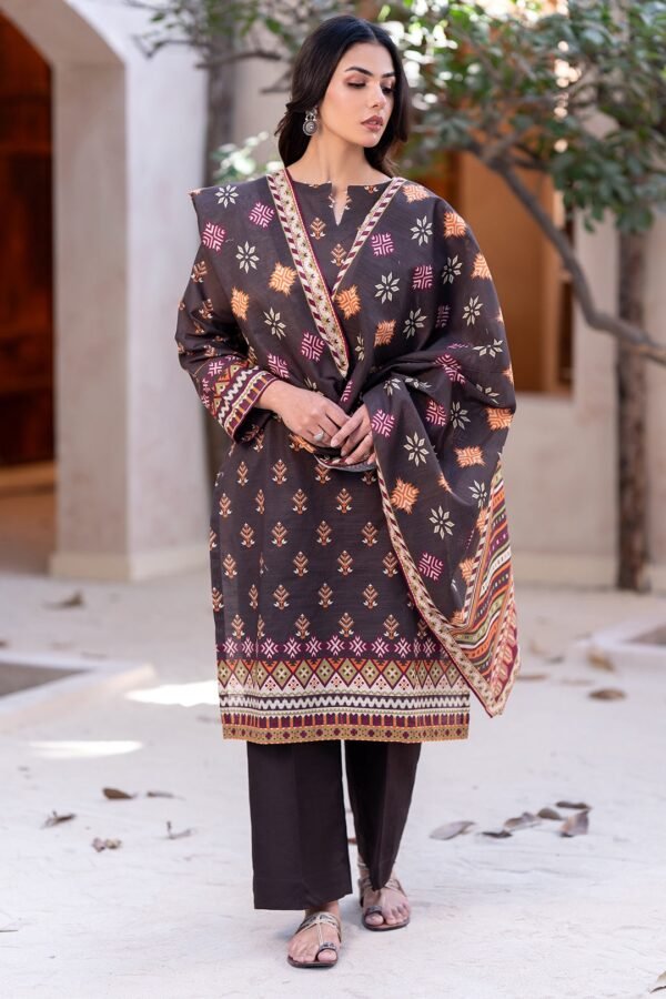 Zellbury Unstitched 2 Piece Printed Khaddar Collection’2025 ( SHIRT DUPATTA)- D09 (WUW24X20562)
